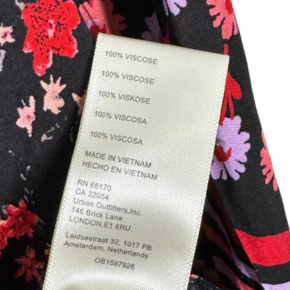 Free People Hazel Buttondown Top Medium New Black Floral Stripe Mixed Print Boho - Picture 6 of 7